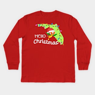 orange Bird Christmas Kids Long Sleeve T-Shirt